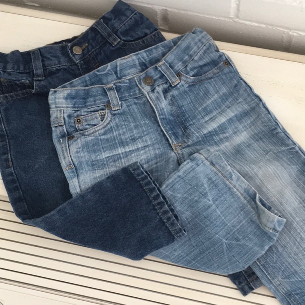Bundle (2) Toddler Boy Denim Blue Jeans Size 2T And 18 Months